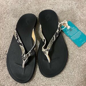 Snake skin OlaKai woman’s sandals size 7